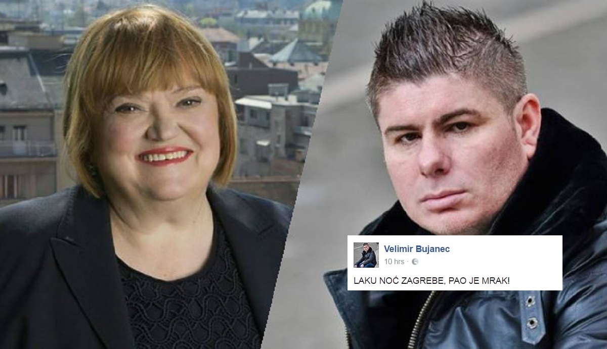 FOTO Bujanec se još jednom fotkom narugao Anki Mrak Taritaš: "Laku noć Zagrebe, pao je mrak"