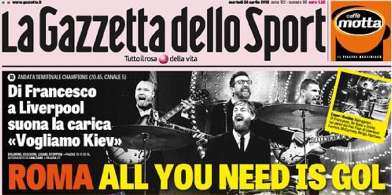 DŽEKO PREŠAO U BEATLESE Gazzetta oduševila naslovnicom za spektakl Liverpoola i Rome