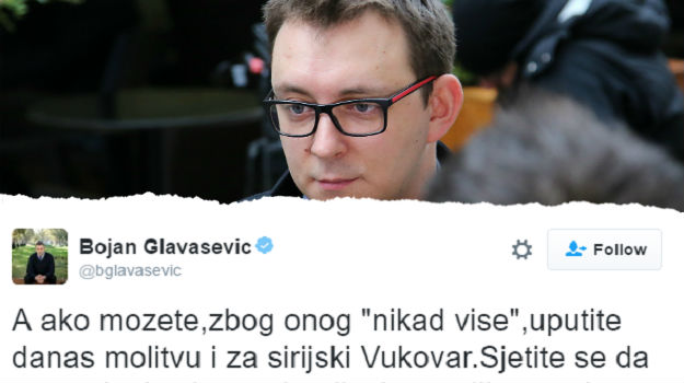 Bojan Glavašević: Pomolite se danas i za sirijski Vukovar, zbog onog "nikad više"
