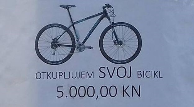 Otkupljuje vlastiti bicikl za 5000 kn, a već mu se netko i javio: "Nije kriv kradljivac, već ja"