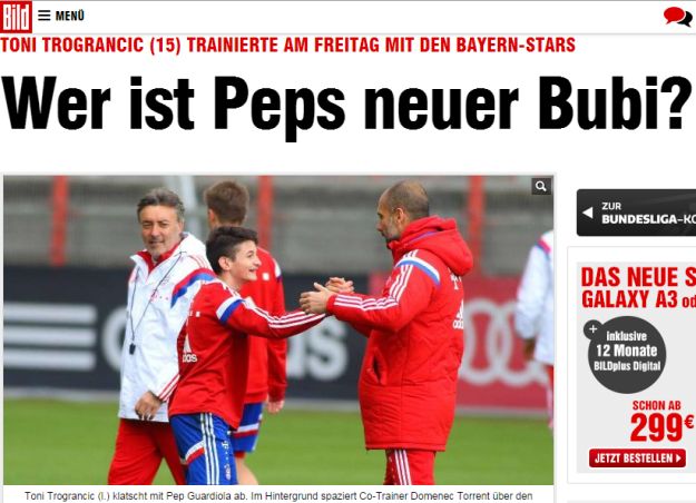 Guardiola u prvu momčad Bayerna ubacio 15-godišnjeg Hrvata