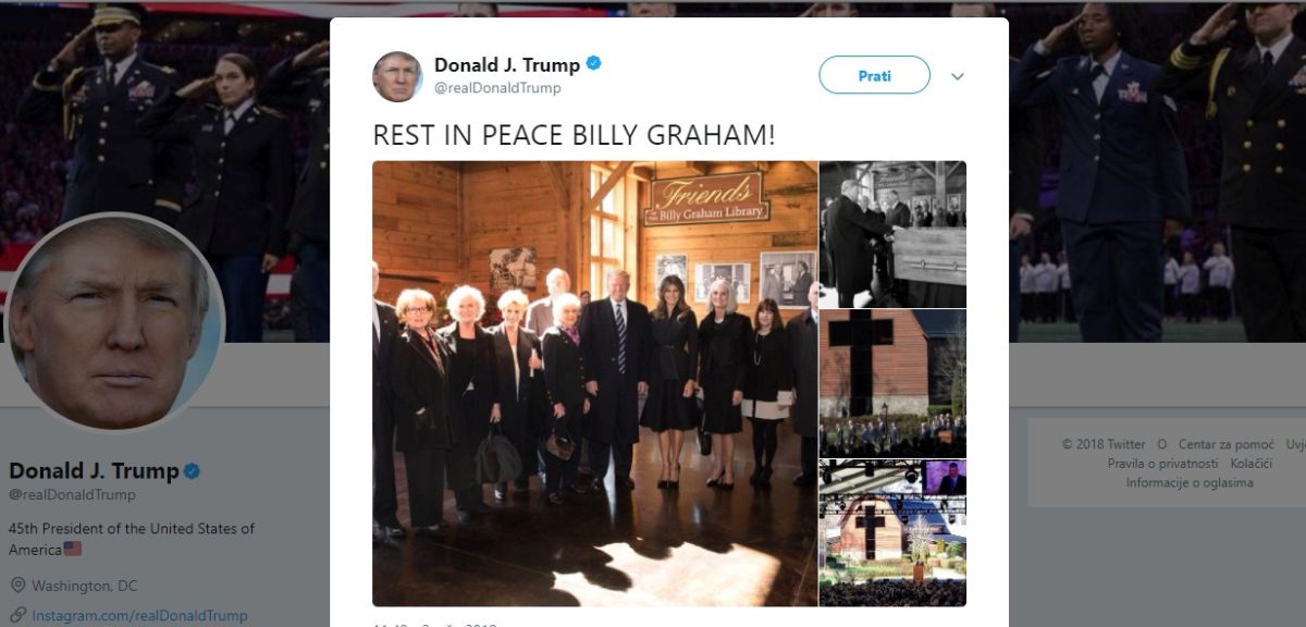 Trump objavio fotke sa sprovoda, tviteraši ga napali zbog dvije bizarne stvari