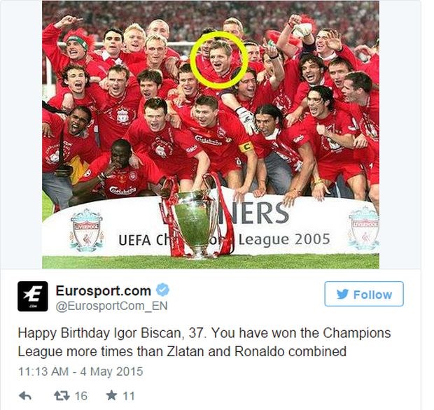 Eurosport i Liverpool čestitali rođendan Igoru Bišćanu: Osvojio je više Liga prvaka od Zlatana i Ronalda zajedno