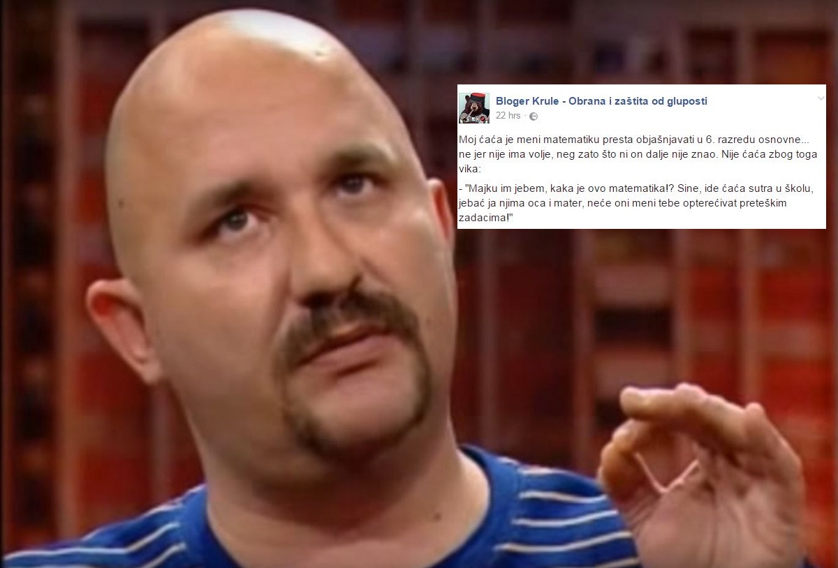 Bloger Krule o teškom testu za prvašiće: "Društvo je otišlo u tri pičke mile matere"