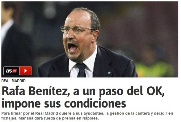 AS: Benitez je sve dogovorio s Realom, u ponedjeljak predstavljanje