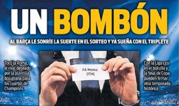"IZVUKLI SMO BOMBON, BARCA JE U POLUFINALU" Ovako su vrištale katalonske naslovnice nakon ždrijeba
