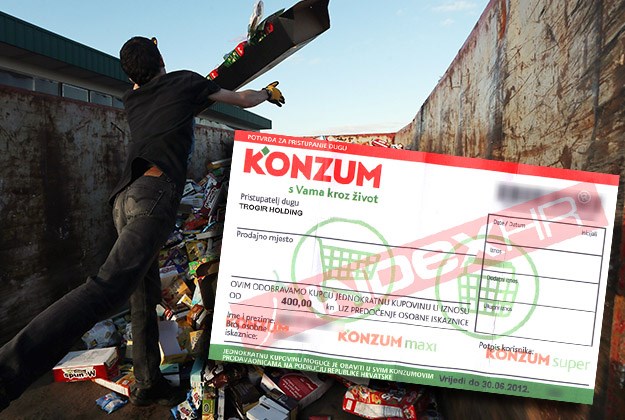 Dugove za odvoz smeća Konzum plaća - vlastitim bonovima