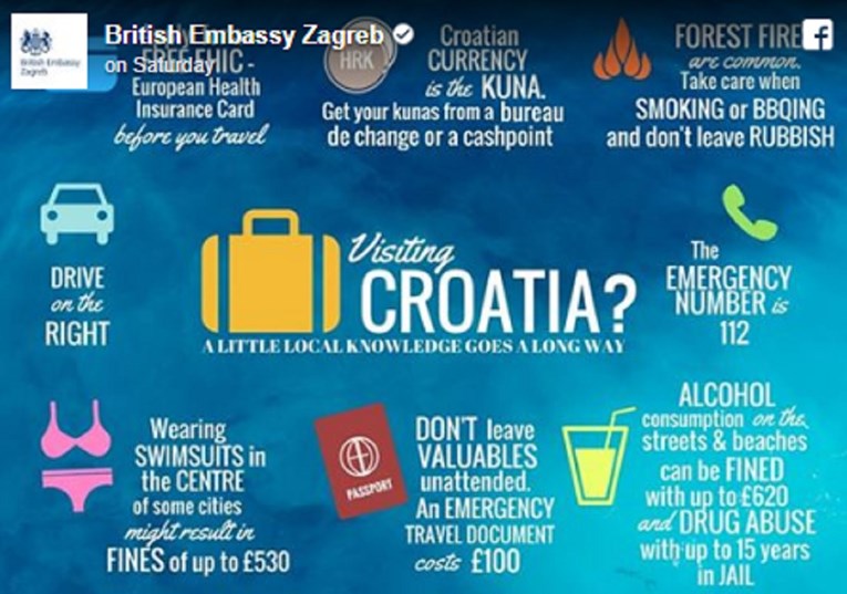 Britanska ambasada objavila upute turistima: "Čuvajte se požara i pazite gdje se skidate u kupaći"