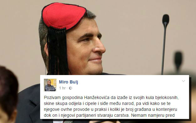 Bulj Hanžekoviću: Ovrši me još milijun puta, ali narodu nećeš izvlačiti zadnje kune iz novčanika