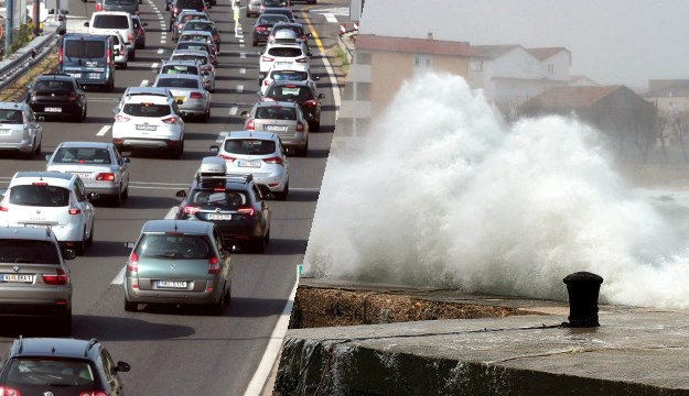 Zbog olujnog vjetra zatvaraju se ceste, na Jadranskoj magistrali promet otežan