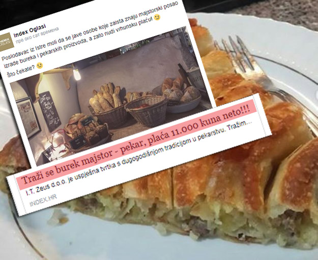 Ako znate napraviti burek firma iz Istre nudi vam plaću od 11.000 kuna