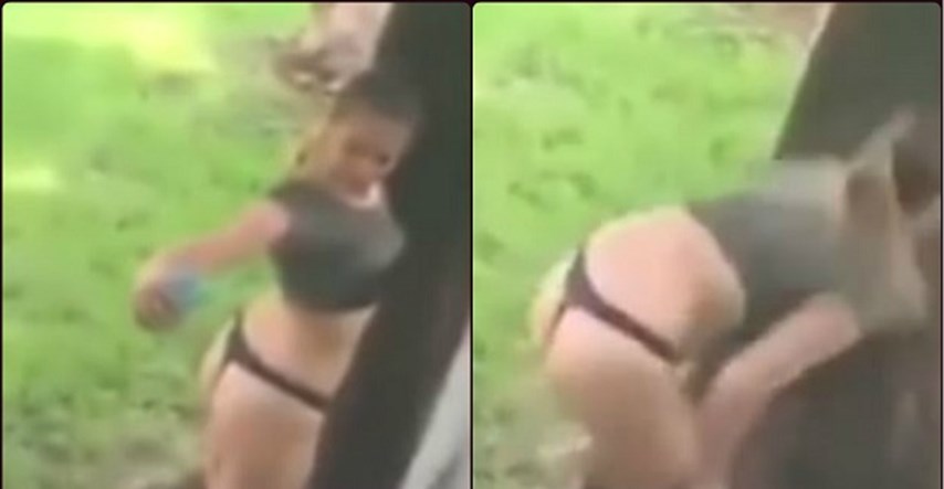 VIDEO Došla je u park, skinula se u tange, opalila nekoliko selfieja i nonšalantno odšetala