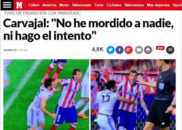 Mandžukić: Carvajal me nije ugrizao