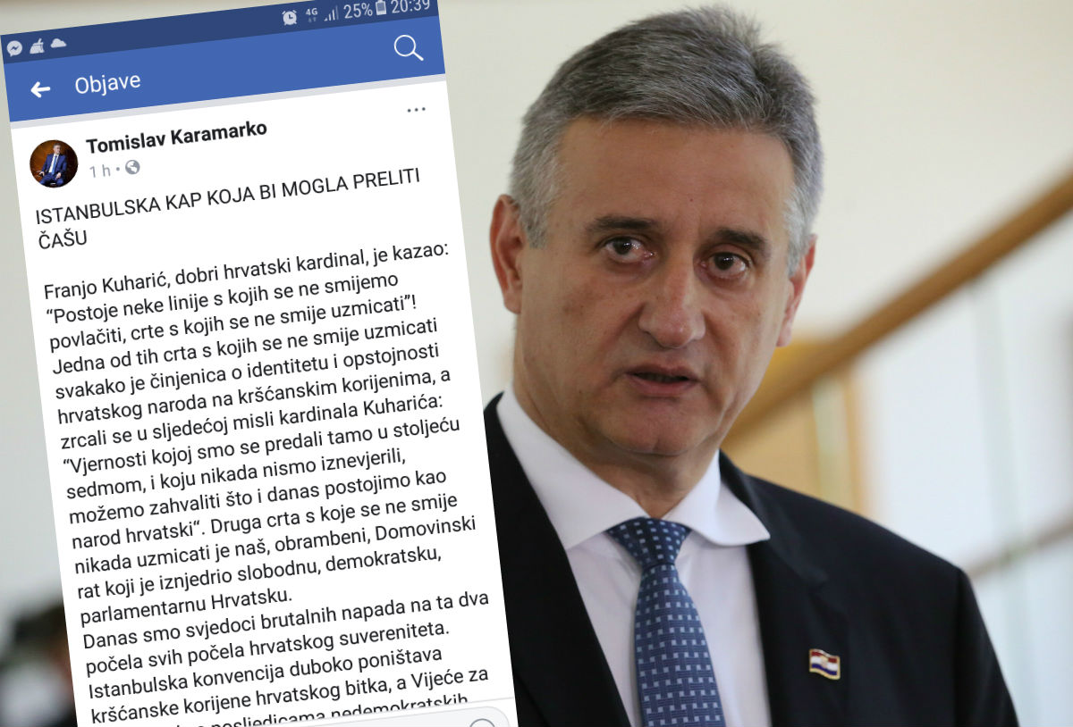 Karamarko: Istanbulska je kap koja bi mogla preliti čašu