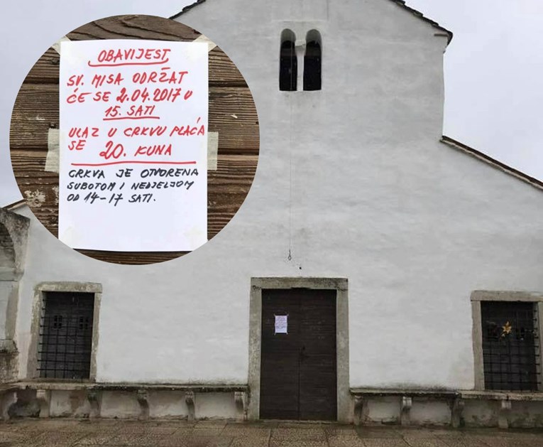 FOTO Crkva u Istri naplaćuje ulaz 20 kuna
