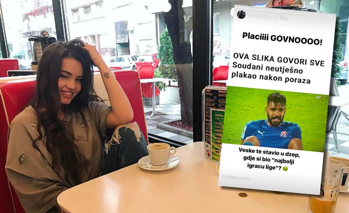 "PLAČI, GOVNO!" Vešovićeva djevojka izvrijeđala Soudanija na Instagramu