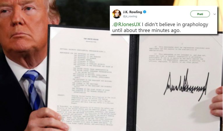 J.K. Rowling uočila nešto zanimljivo u Trumpovu potpisu i brutalno mu se narugala
