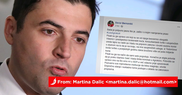 Bernardić o Dalićkinim mailovima: Ovo je potvrda da je preko Martine Dalić vlada štitila kriminal u Agrokoru