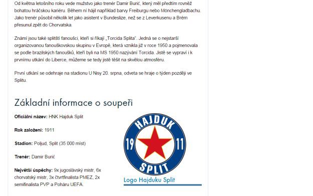 Česi predstavili Hajduk s crvenom petokrakom