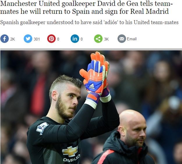 Engleski mediji tvrde: De Gea se pozdravio sa suigračima i odlazi u Real