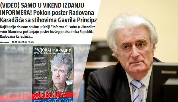 Srpske novine sutra čitateljima daruju poster Radovana Karadžića sa stihovima Gavrila Principa