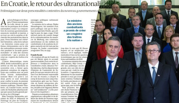 Le Monde: U Hrvatskoj su se na vlast vratili ultranacionalisti