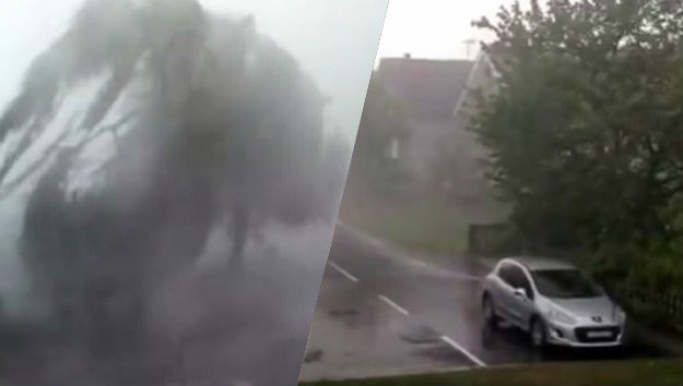 VIDEO Totalni kaos u Slavoniji: Vjetar rušio stabla i nosio krovove, za danas na snazi nova upozorenja