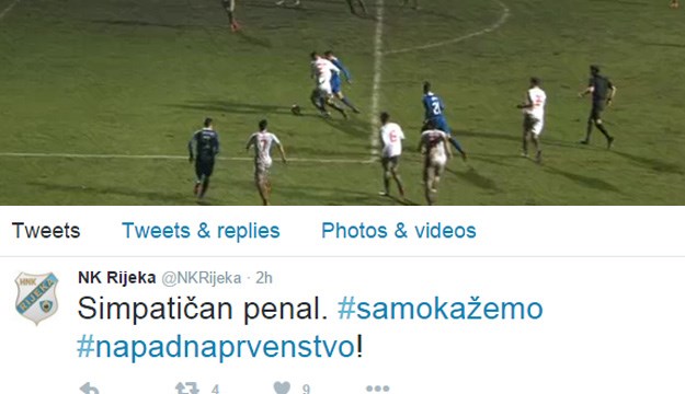 Rijeka izbrisala komentar o dvojbenom penalu za Dinamo