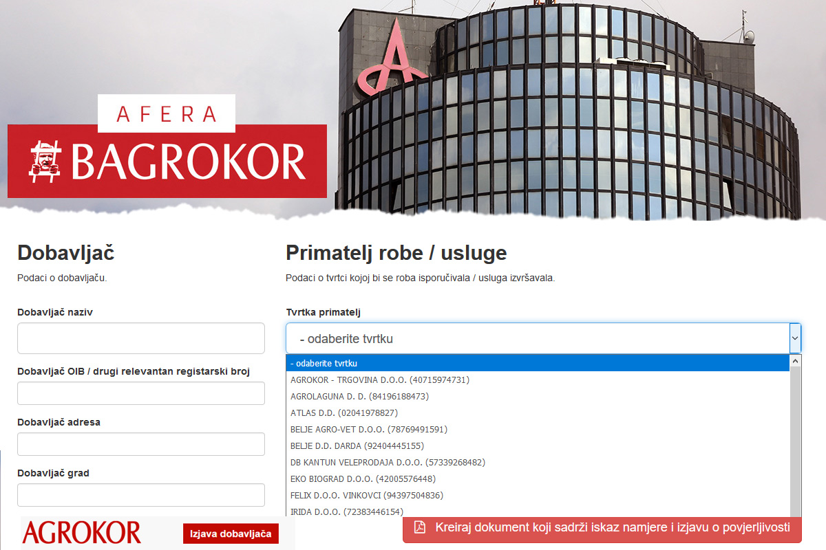 AGROKOR OBJAVIO POZIV DOBAVLJAČIMA "Sudjelujte u financiranju koncerna"