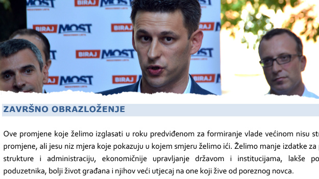 Most objavio: HDZ ili SDP dobit će našu podršku pod ovih sedam uvjeta