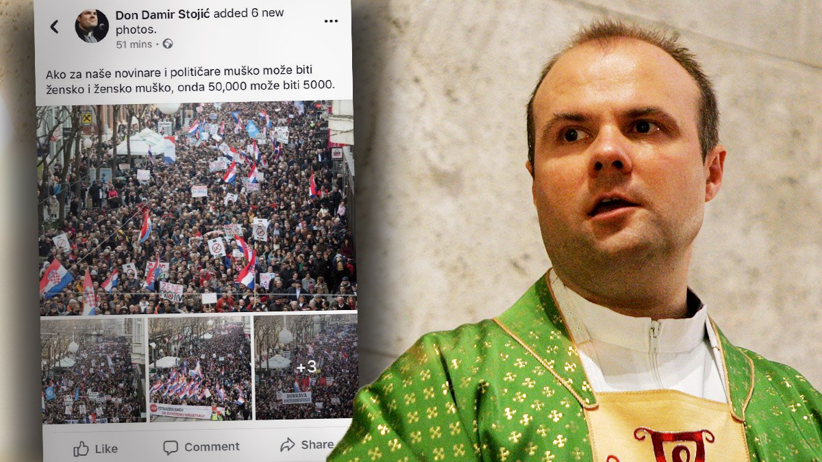 Don Stojić na Fejsu sasvim ozbiljno tvrdi da je na prosvjedu bilo 50,000 ljudi
