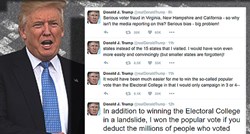 Trump opet divlja na Twitteru: Milijuni ljudi su ilegalno glasali za Hillary