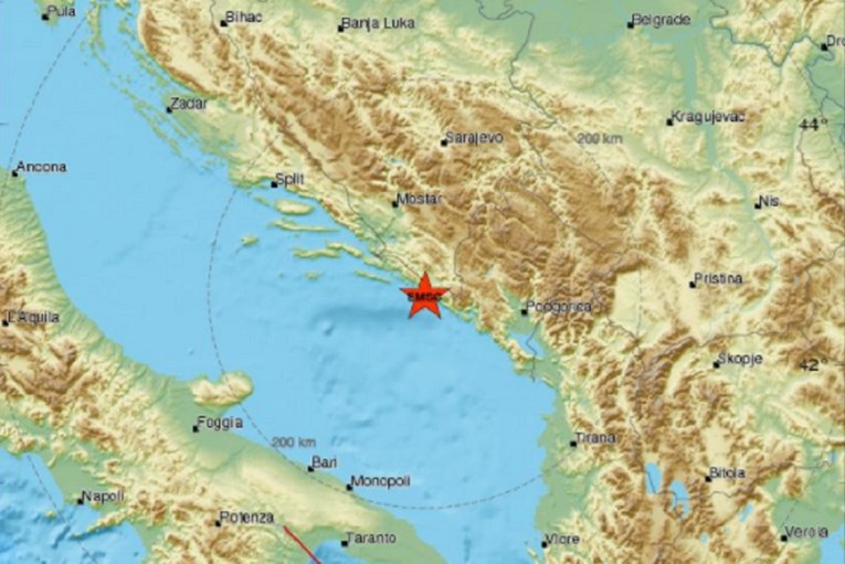 Zabilježen umjeren potres kraj Dubrovnika