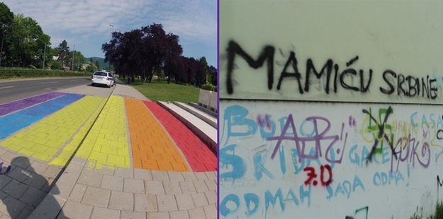 Poruka zagrebačkim komunalcima: Uklonili ste LGBT dugu, sad očistite s fasada i govor mržnje