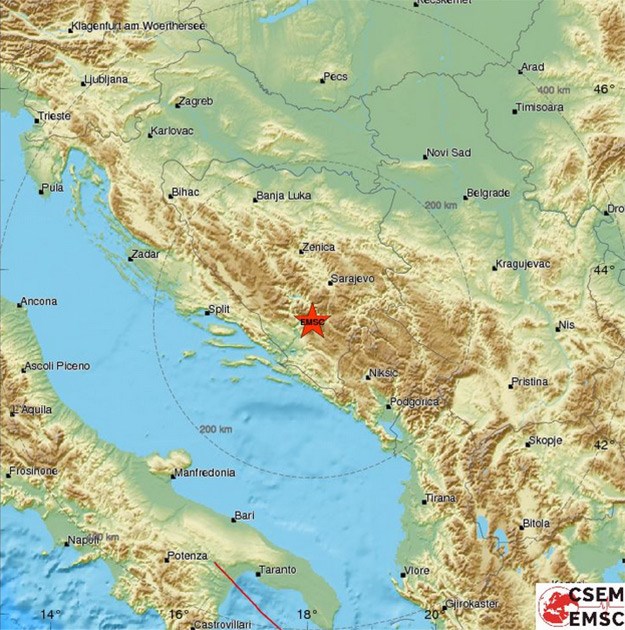 Jak potres zatresao BiH, epicentar kod Mostara