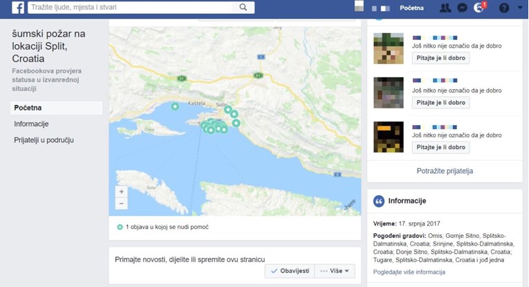 Facebook aktivirao Safety Check za Split, Hrvati još jednom pokazali svoju dobrotu