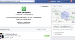 Nakon potresa u Nepalu Facebook aktivirao "Safety Check" koji provjerava jeste li na sigurnom