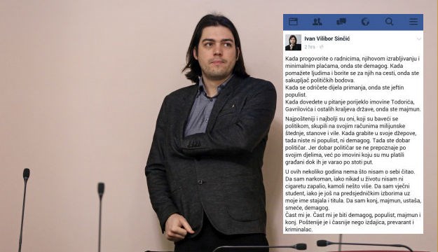 Ivan Sinčić: Čast mi je biti populist, majmun i konj, to je poštenije nego izdajica i kriminalac