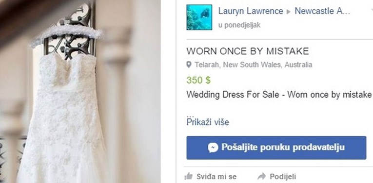 FOTO Objavila genijalan oglas za prodaju vjenčanice i brutalno osramotila muža na internetu