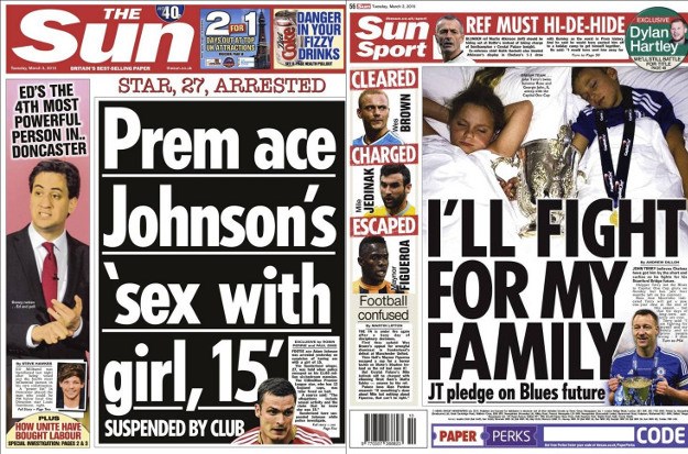 Svjetske naslovnice: Terryjeva djeca spavaju s peharom, Johnson spava s maloljetnicom