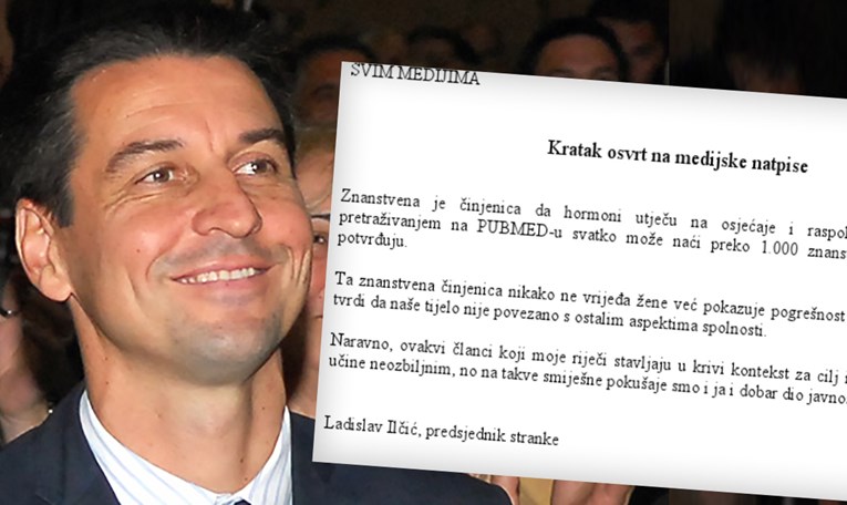 Ladislav Ilčić poslao priopćenje, kaže da ne vrijeđa žene