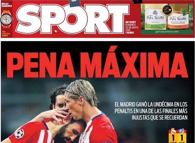 Svjetske naslovnice: Katalonski mediji tuguju uz Atletico
