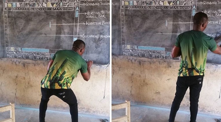 Učitelj iz Gane nema kompjuter, ali našao je način kako klince naučiti informatiku