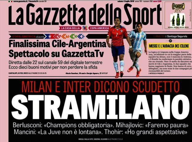 Svjetske naslovnice: Milanski klubovi gledaju prema vrhu