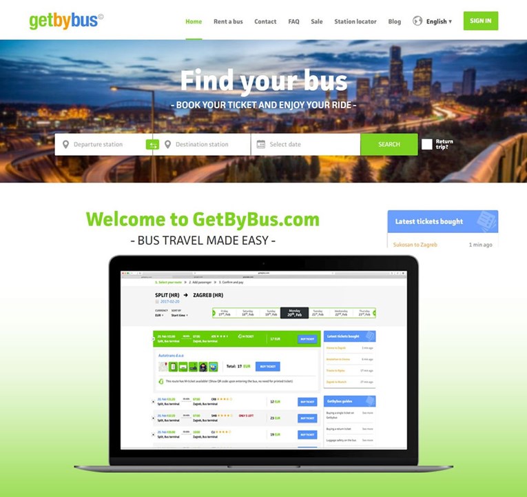 Inovativni GetByBus online sustav prodaje autobusnih karata kojem vjeruju i putnici i prijevoznici