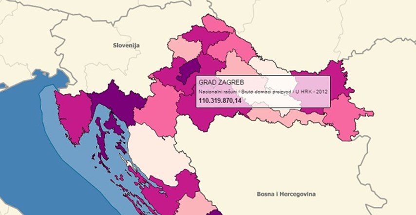 Državni zavod za statistiku pokrenuo GeoSTAT: Statistički podaci na interaktivnoj karti Hrvatske