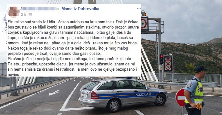 POLICIJA ISTRAŽUJE Dubrovkinja prijavila policiji da joj je vozač bijelog kombija pokušao oteti sina