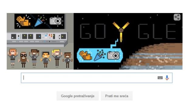 Novi Google Doodle proslavio ulazak sonde Juno u orbitu Jupitera