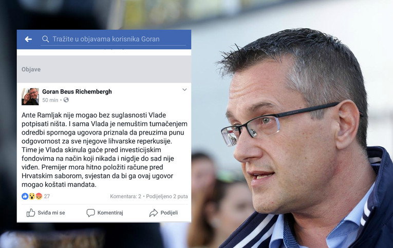 Beus Richembergh: Vlada je skinula gaće pred strvinarskim fondom