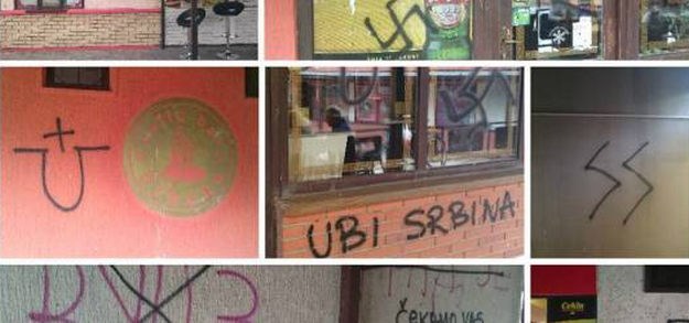 Vandali u Vukovaru kafiće vlasnika srpske nacionalnosti išarali fašističkim grafitima